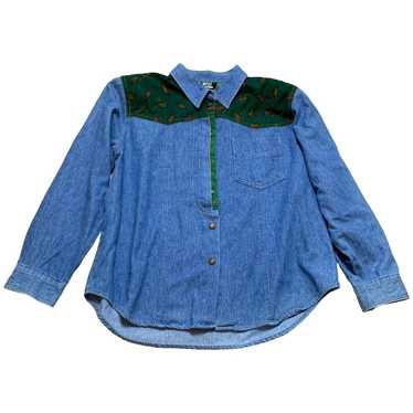 Vintage Western Women’s Chambray Paisley Retro Cow