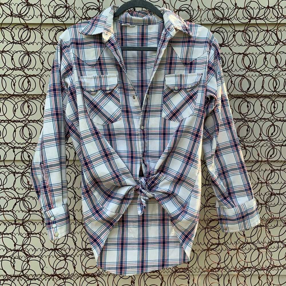 Vintage Pearl Snap Americana western shirt shacket - image 3