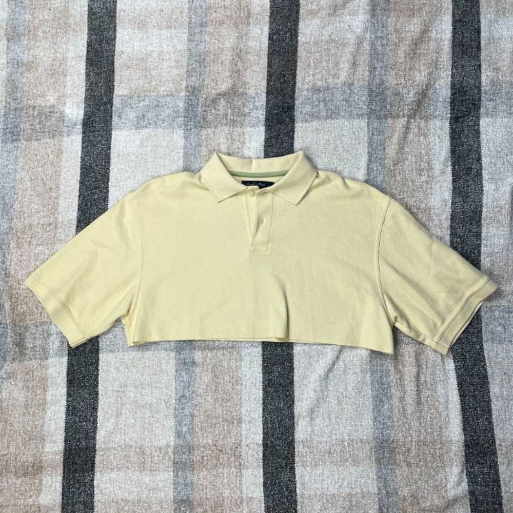 Custom Cropped Yellow Short Sleeve Cotton Polo - image 6