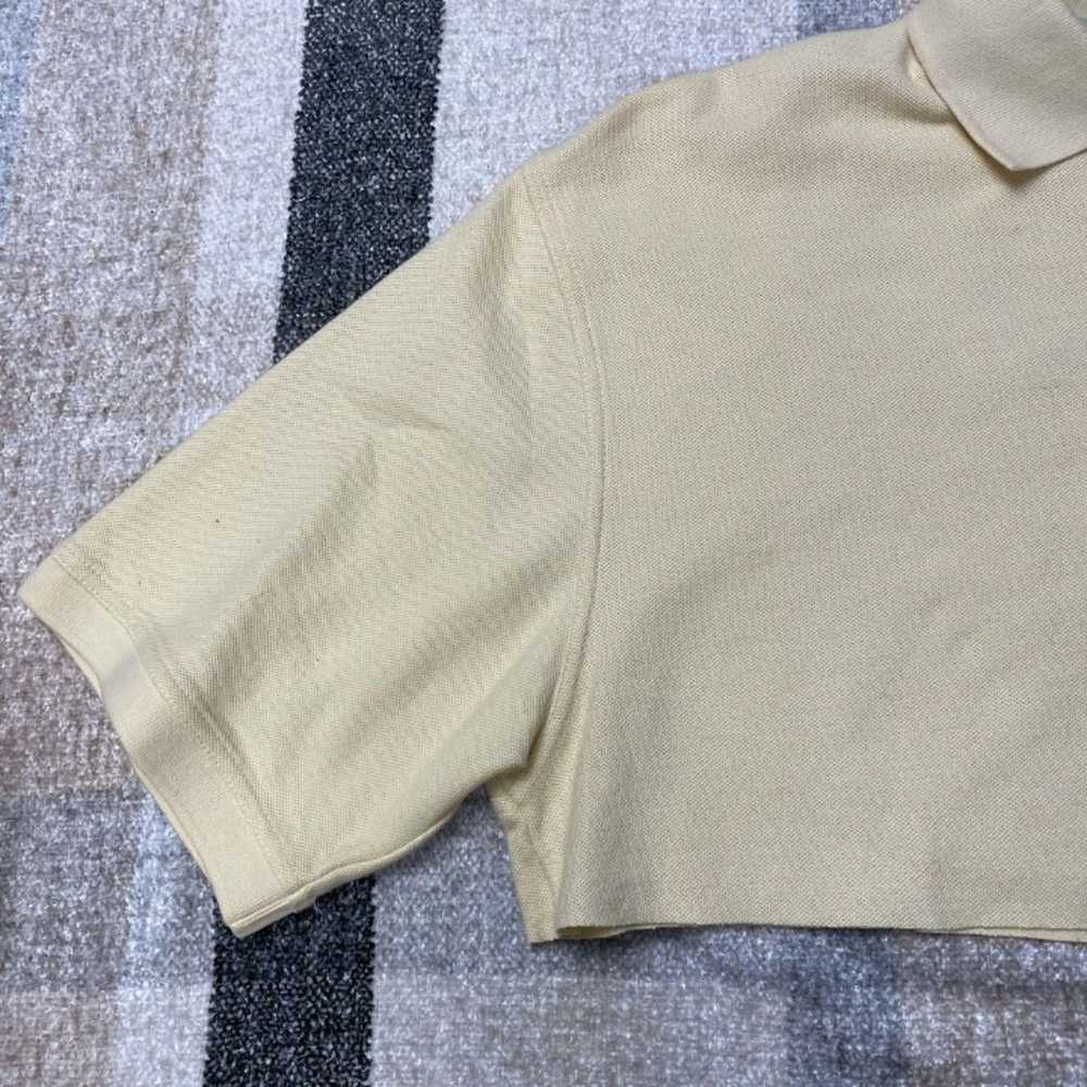 Custom Cropped Yellow Short Sleeve Cotton Polo - image 7