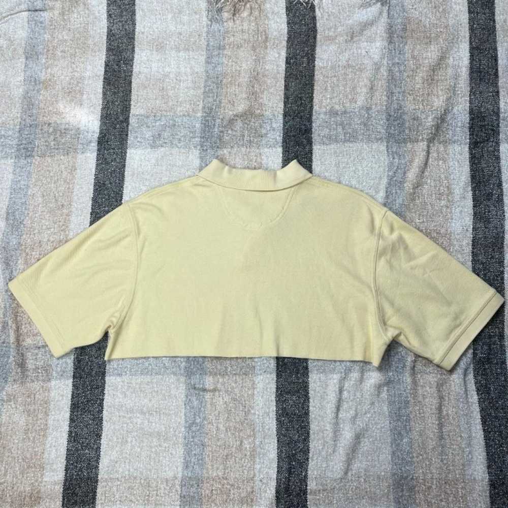 Custom Cropped Yellow Short Sleeve Cotton Polo - image 8