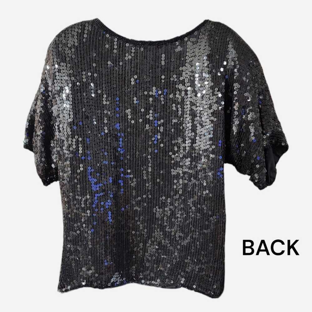 Vintage   Night Vogue sequin Top | Large - image 5