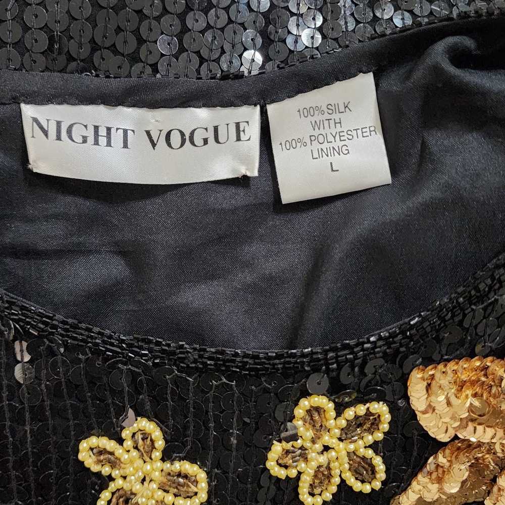 Vintage   Night Vogue sequin Top | Large - image 7