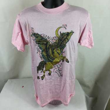 Vintage Pink unicorn Pegasus T-Shirt L - image 1