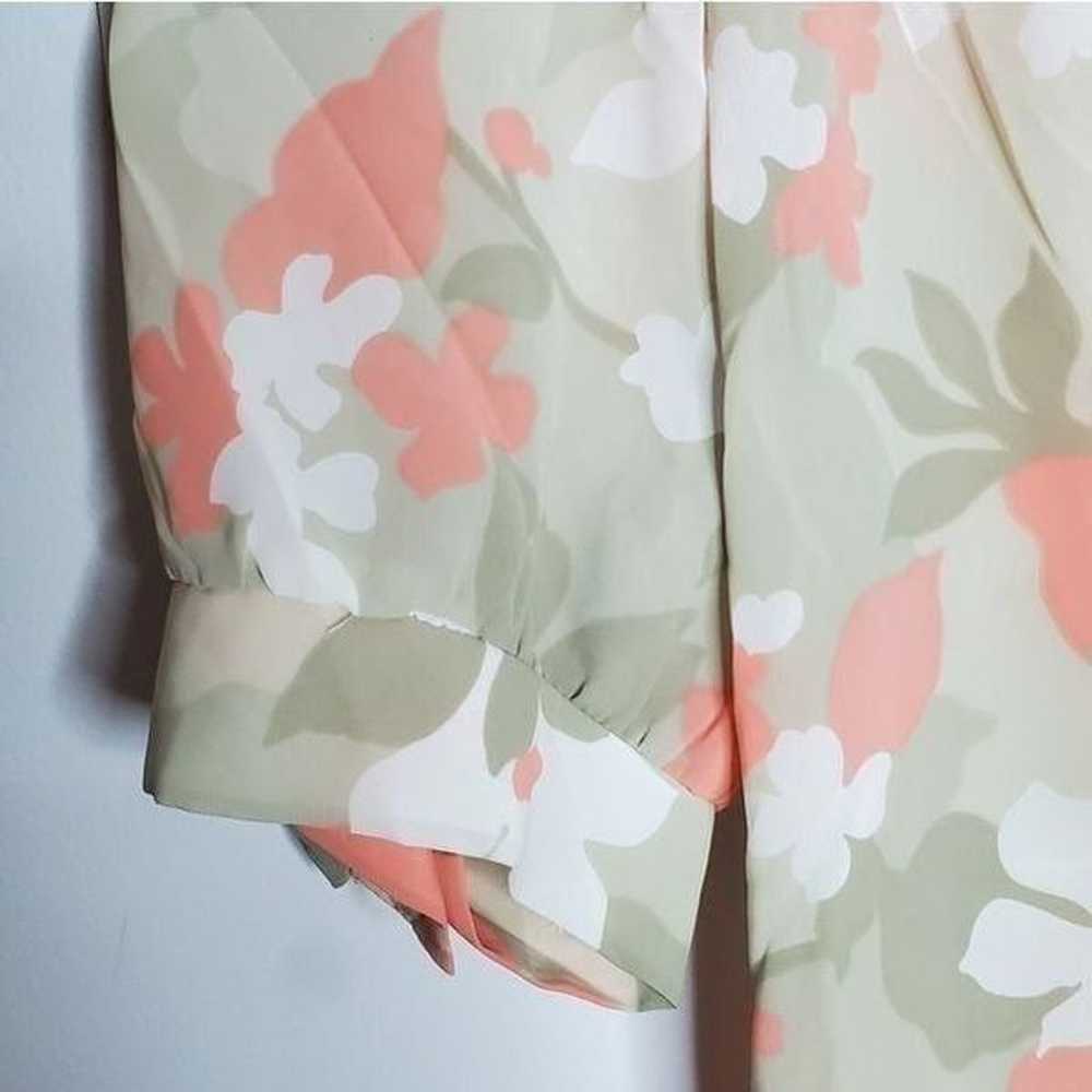 Vintage Teddi Floral Blouse Size 14 Orange White … - image 6