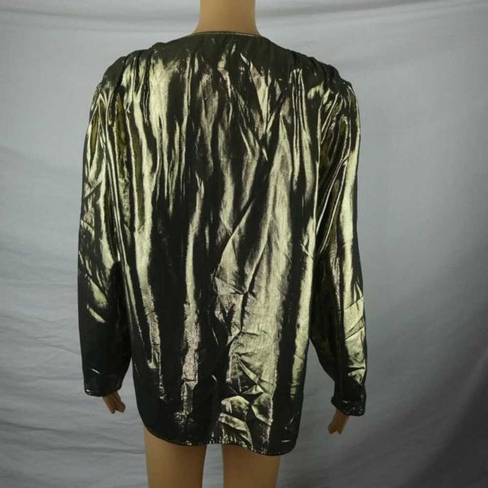 Helene St. Marie Vintage Metallic Gold Lame Butto… - image 10