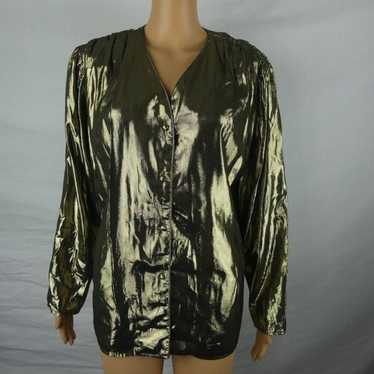 Helene St. Marie Vintage Metallic Gold Lame Butto… - image 1