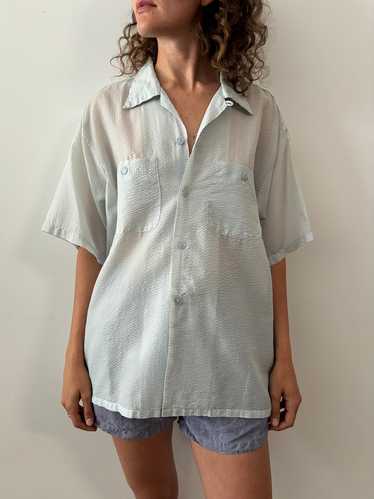 40s Seafoam Sheer Nylon Shirt
