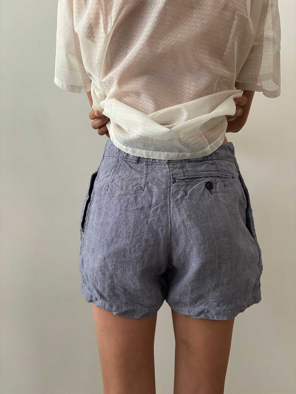 50s French Linen Shorts - image 3