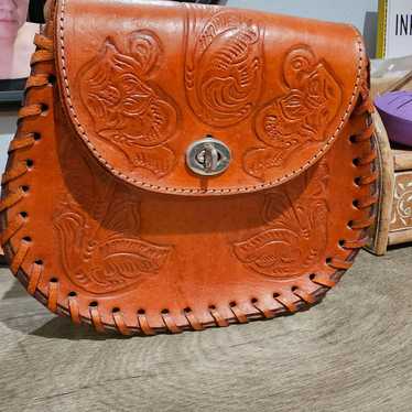 Mexican Goatskin Leather Purse boho chic - image 1