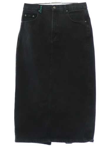 1990's Waco Black Denim Jean Skirt