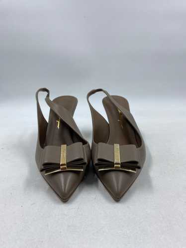 AUTHENTIC Salvatore Ferragamo Brown Sling-Back Co… - image 1