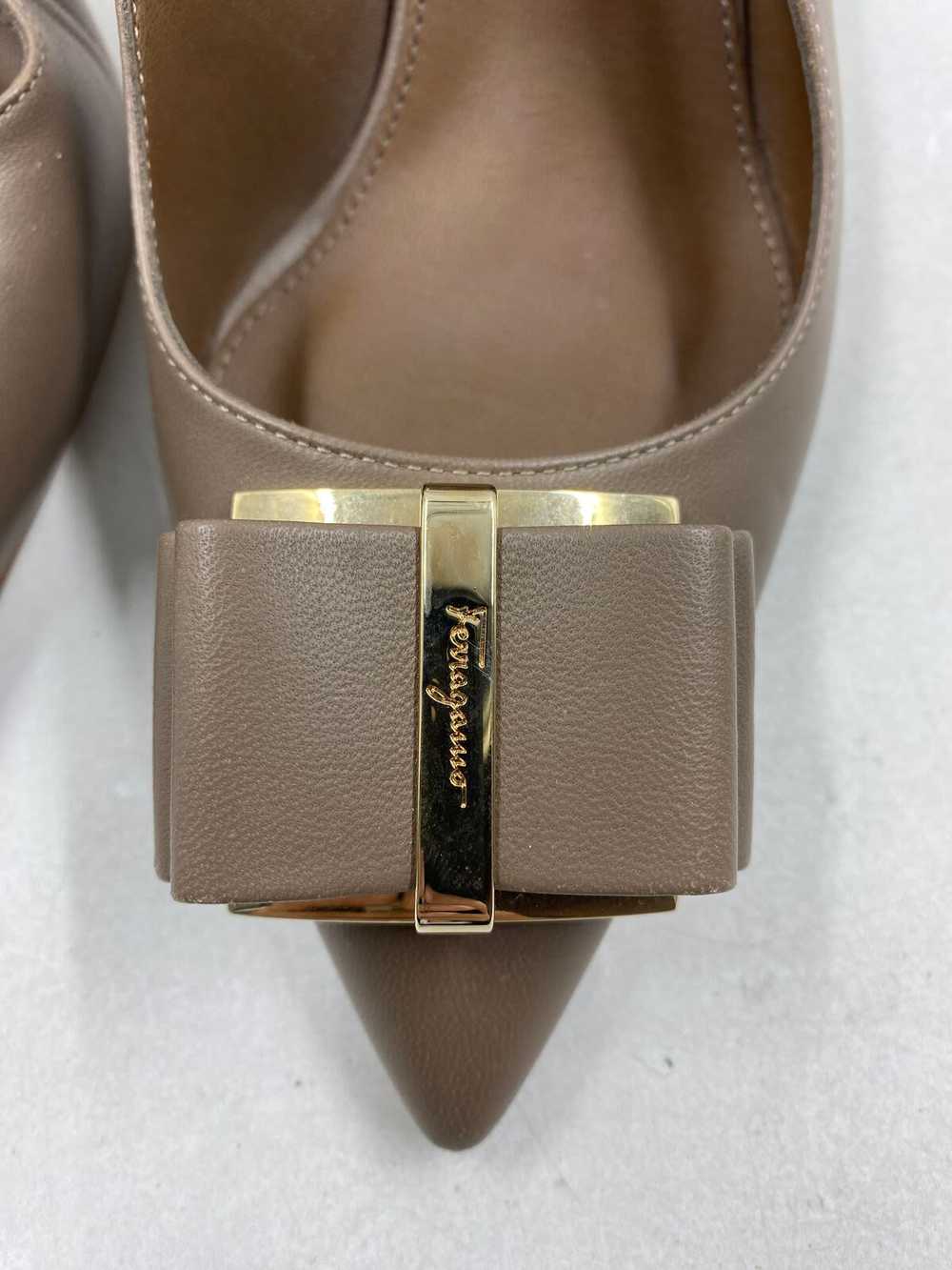 AUTHENTIC Salvatore Ferragamo Brown Sling-Back Co… - image 9