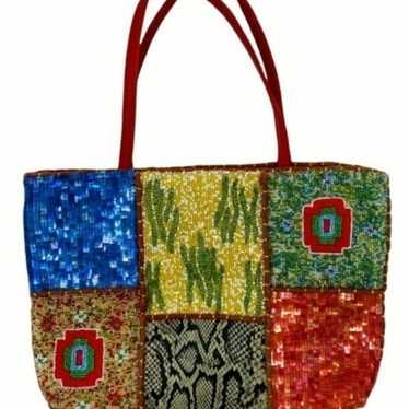 VINTAGE - CHRISTIANA BEADED SEQUINED TOTE - ARTIS… - image 1