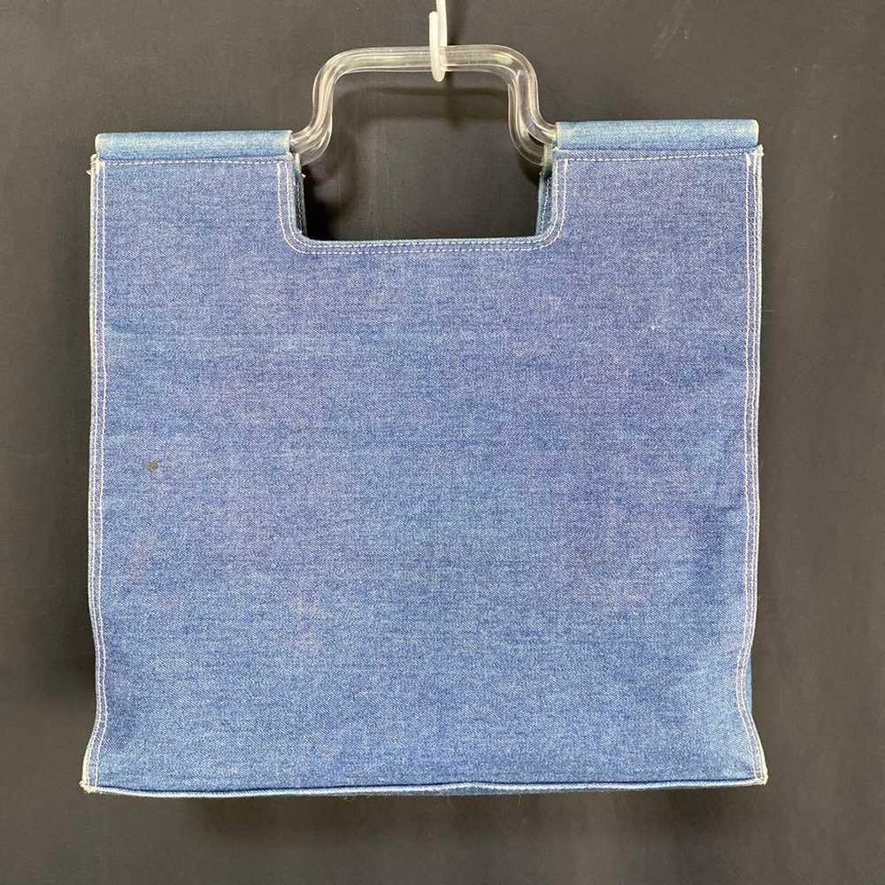 Courreges denim clear handle handbag tote bag. - image 3