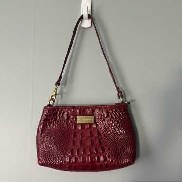 Brahmin Anytime Mini Handbag Dark Red Crocodile-E… - image 1