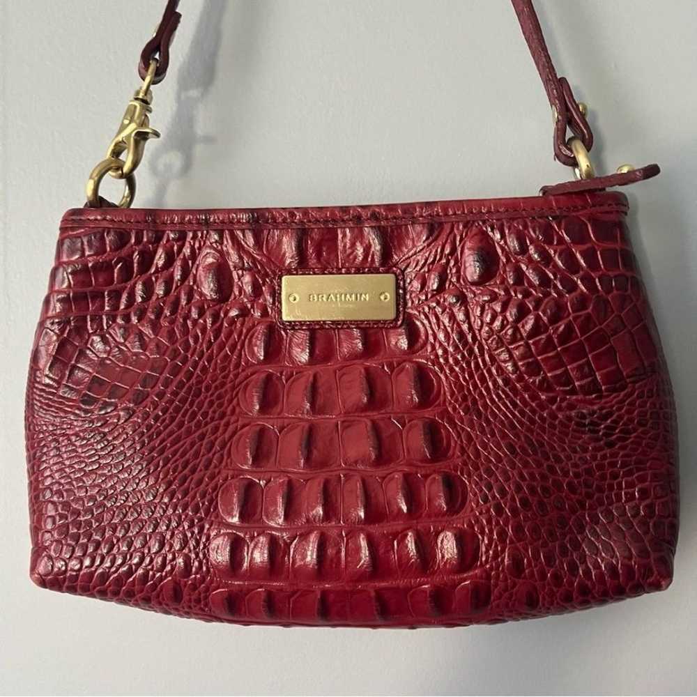 Brahmin Anytime Mini Handbag Dark Red Crocodile-E… - image 2