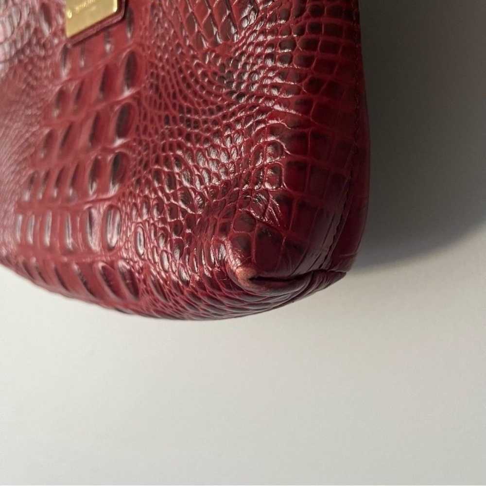 Brahmin Anytime Mini Handbag Dark Red Crocodile-E… - image 3