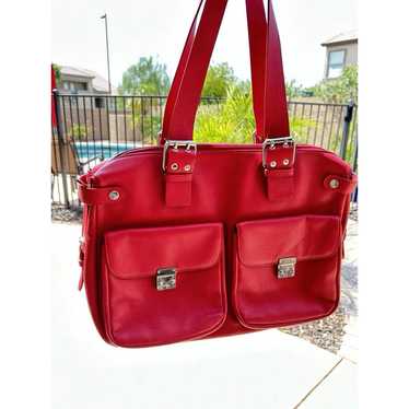 BUDD LEATHER "Ashley Rose" Red Leather Double Pock