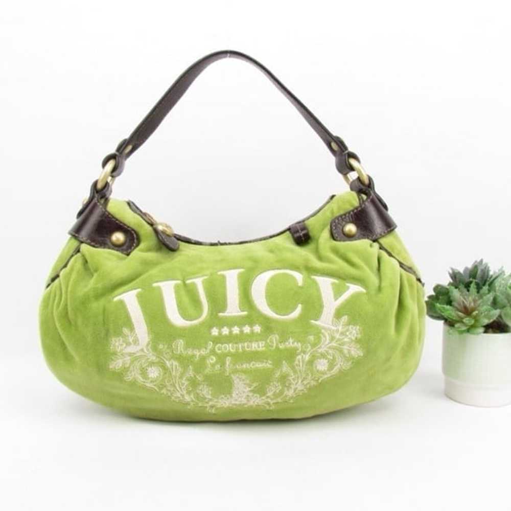 Vintage Juicy Couture Y2K Green Velour Bag - image 5