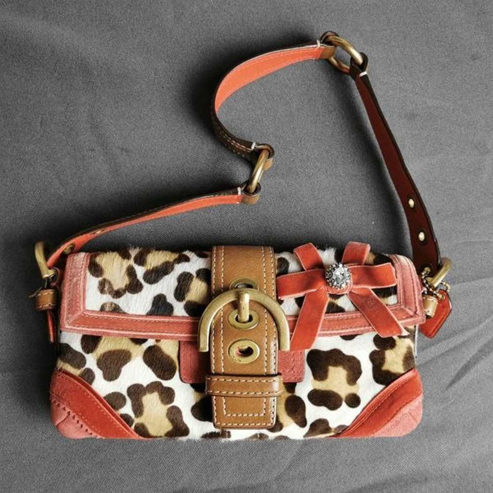 RARE! NEW! Coach vintage Y2K Red Suede Trim & Oce… - image 1