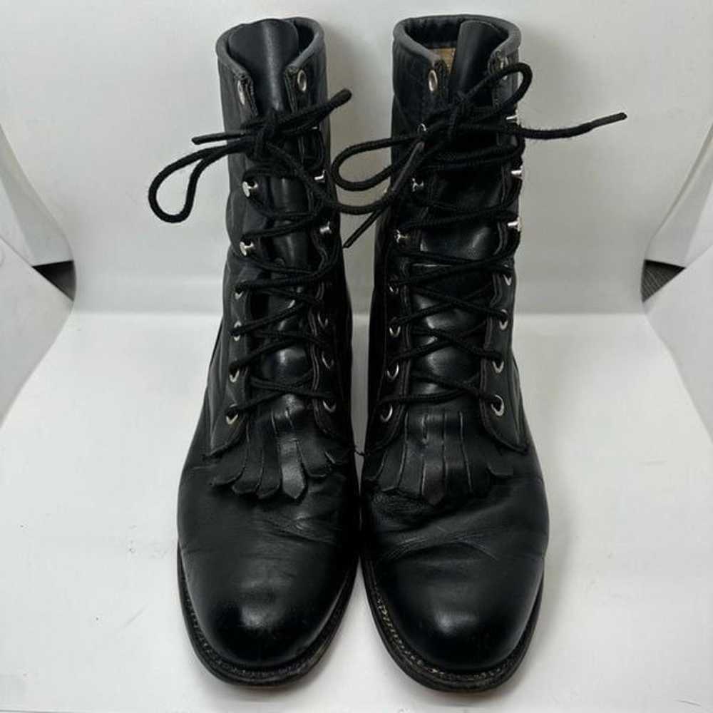 Justin Vintage 1990s Diamond J Lace Up Kiltie Rop… - image 1