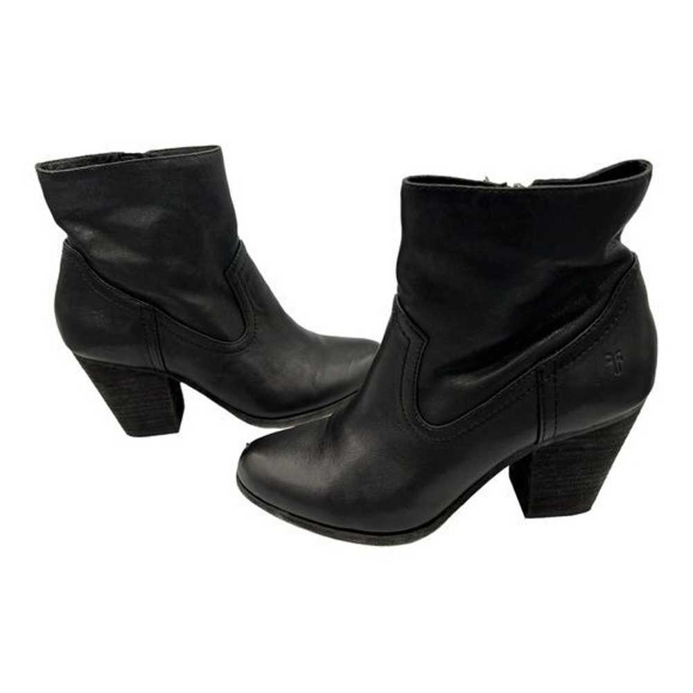 FRYE Women's Black Leather Essa Boot Heeled Booti… - image 1