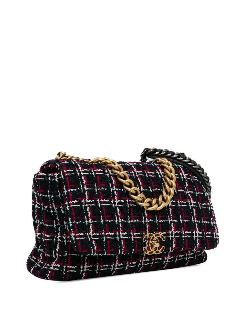 CHANEL Pre-Owned 2020 Maxi Tweed 19 Flap satchel … - image 3