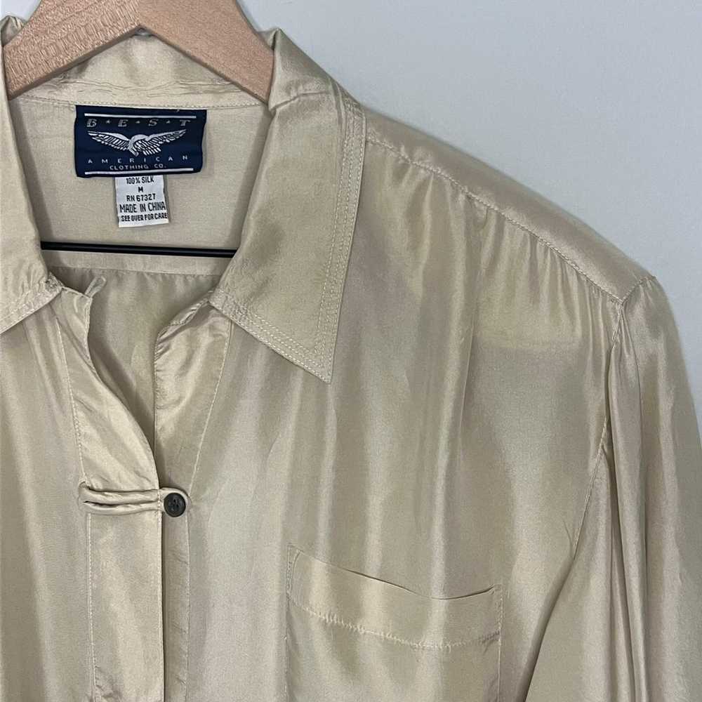 100% Silk Vintage Best American Clothing Co Shirt… - image 2