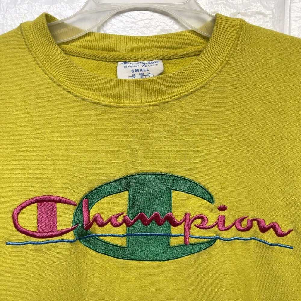 Vintage Champion Reverse Weave Pullover Yellow Em… - image 3