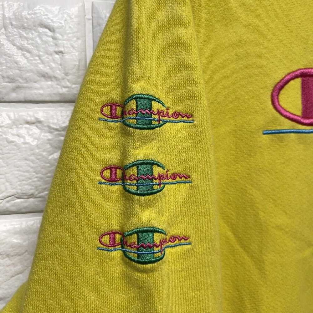 Vintage Champion Reverse Weave Pullover Yellow Em… - image 4