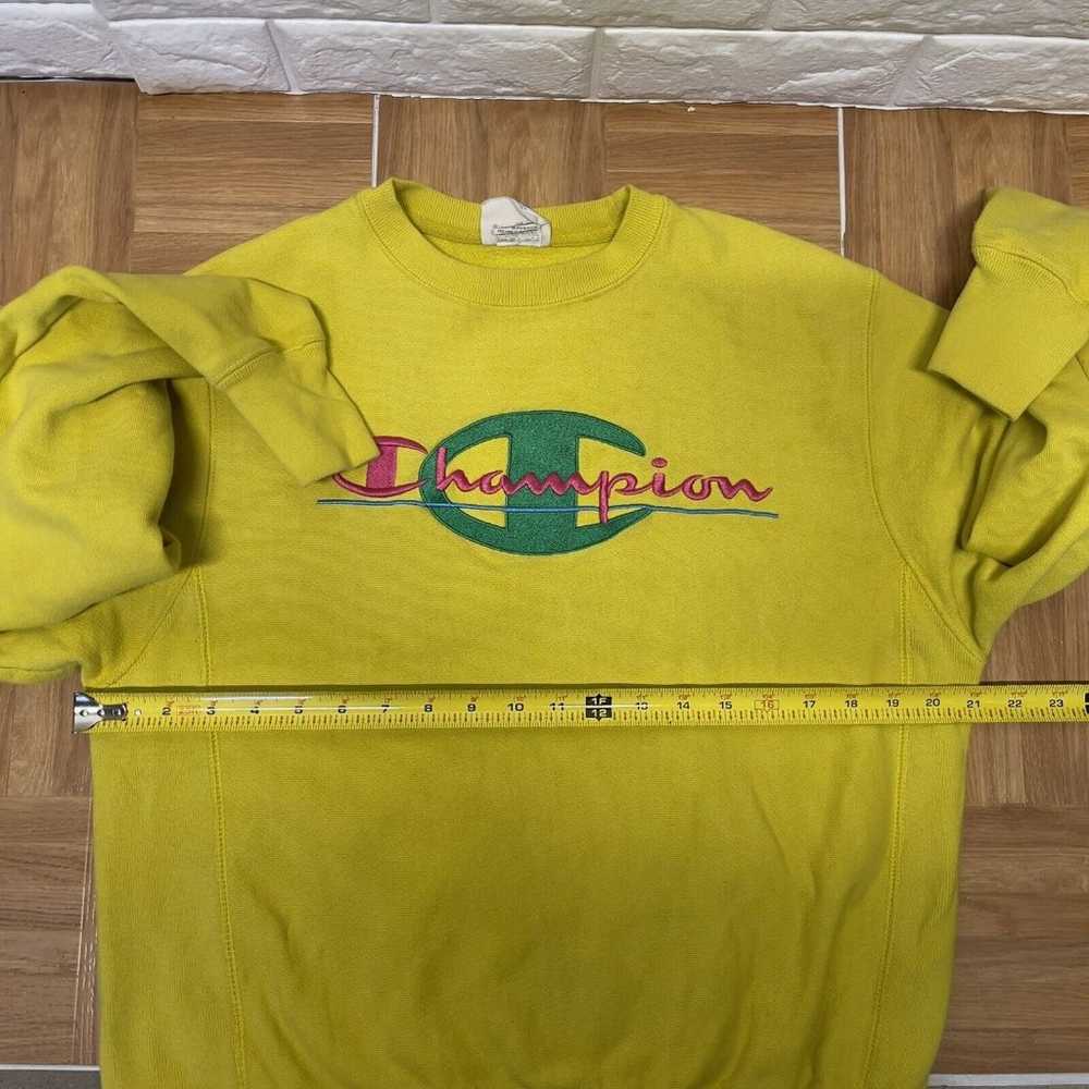 Vintage Champion Reverse Weave Pullover Yellow Em… - image 8