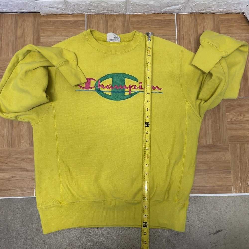 Vintage Champion Reverse Weave Pullover Yellow Em… - image 9