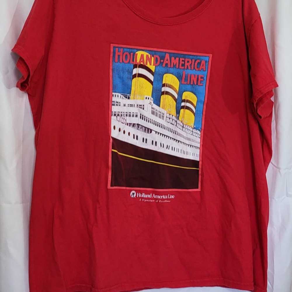 Holland America Line Red Short Sleeve Vintage Pri… - image 1