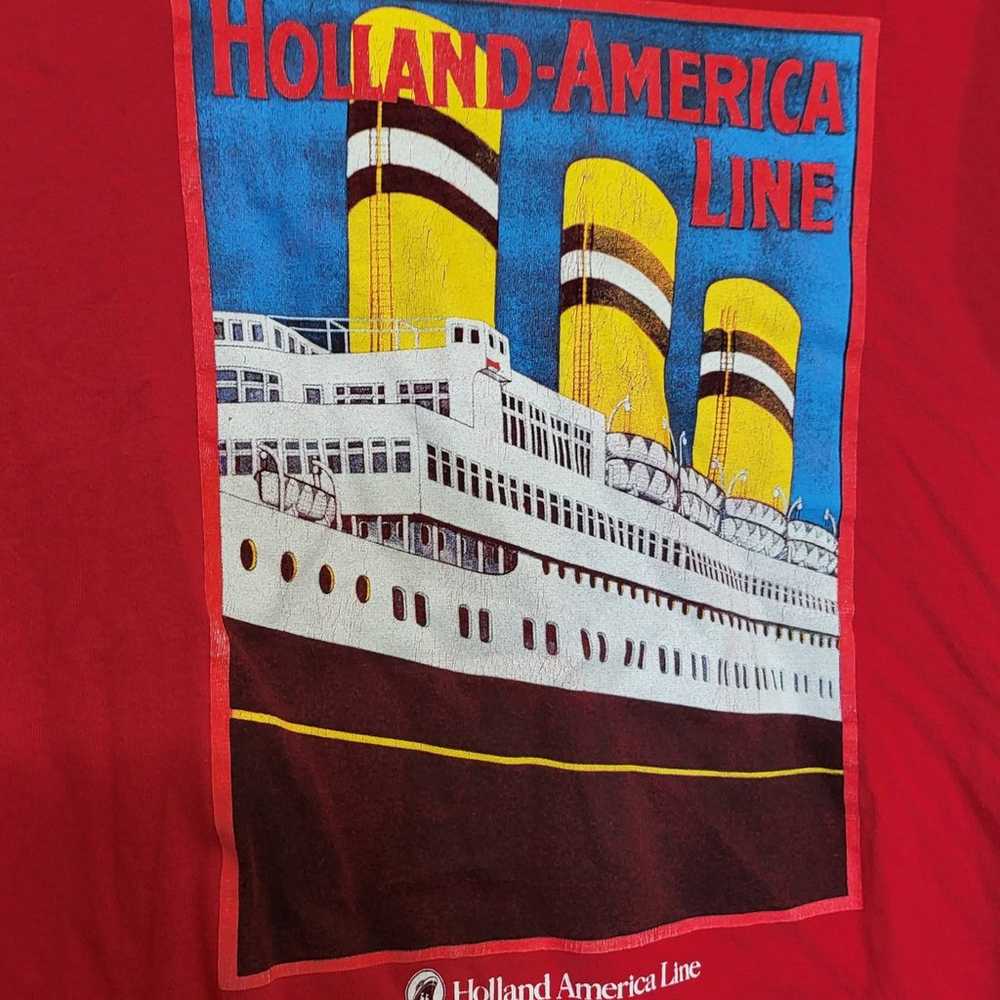 Holland America Line Red Short Sleeve Vintage Pri… - image 2