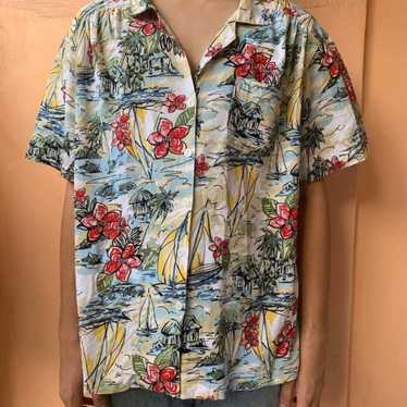 Vintage Boxy Hawaiian Tropical Button Down Shirt
