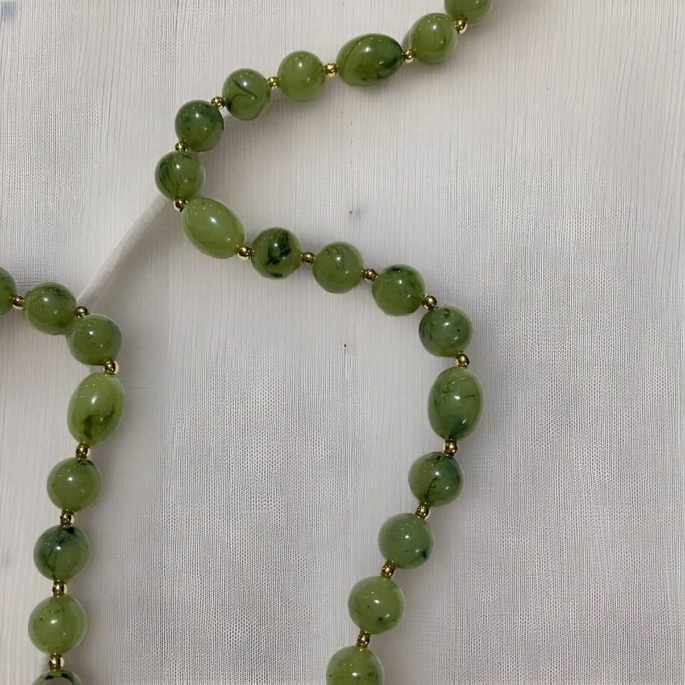 VINTAGE SEMI PRECIOUS Green Jasper POLISHED STONE… - image 2