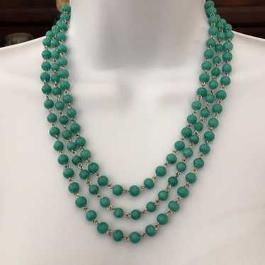 Vintage turquoise blue lucite necklace