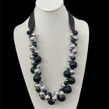 Black and silver ball cluster adjustable necklace - image 1