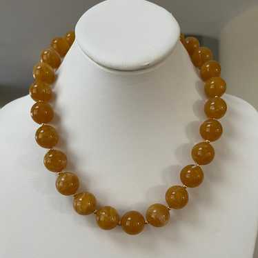 Monet faux honey amber bead necklace - image 1