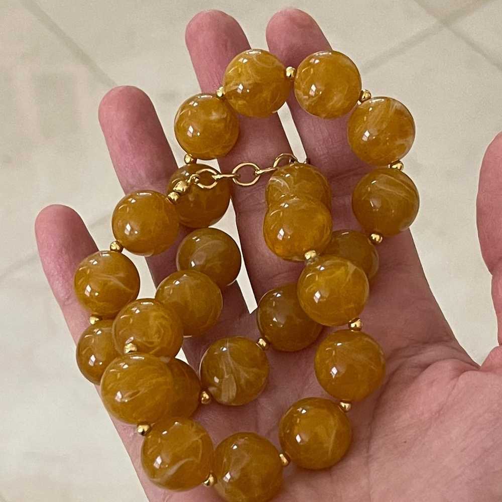 Monet faux honey amber bead necklace - image 6