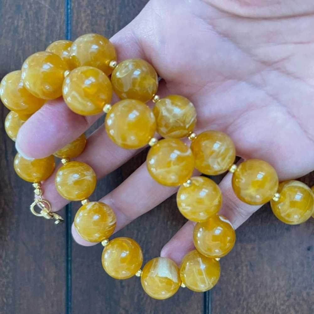 Monet faux honey amber bead necklace - image 8