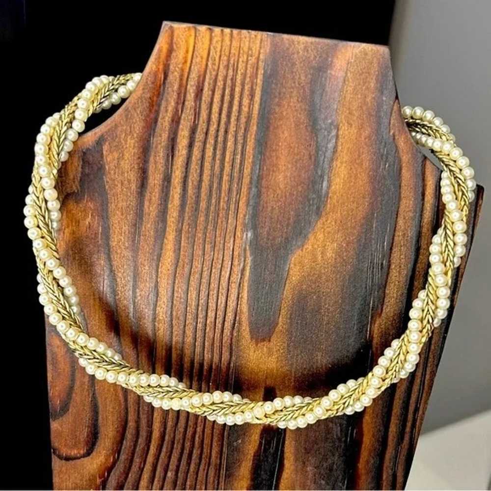 Vintage Napier Twisted Pearl Rope Necklace - image 1