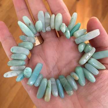 Natural amazonite bead stretchy bracelet