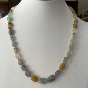 Natural fluorite bead necklace