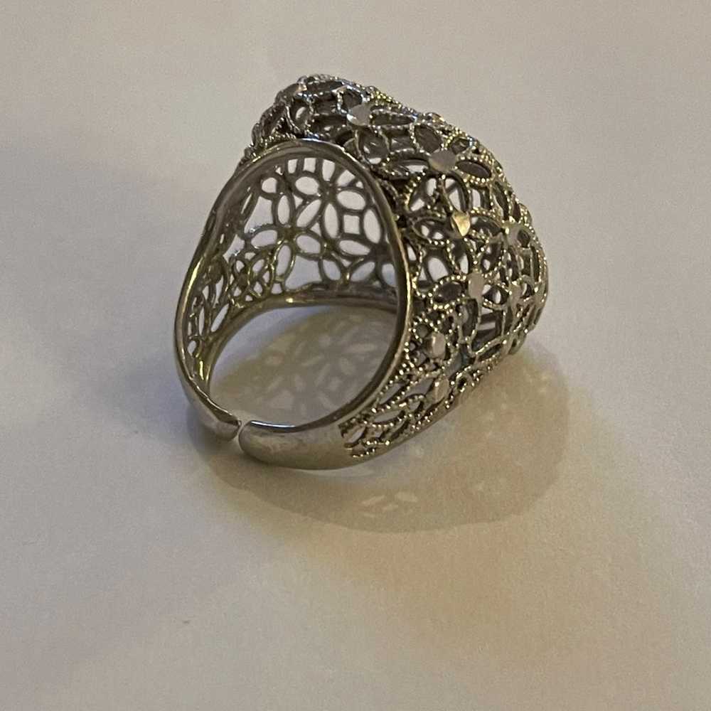 Italian designer 925 silver mesh ring - image 1