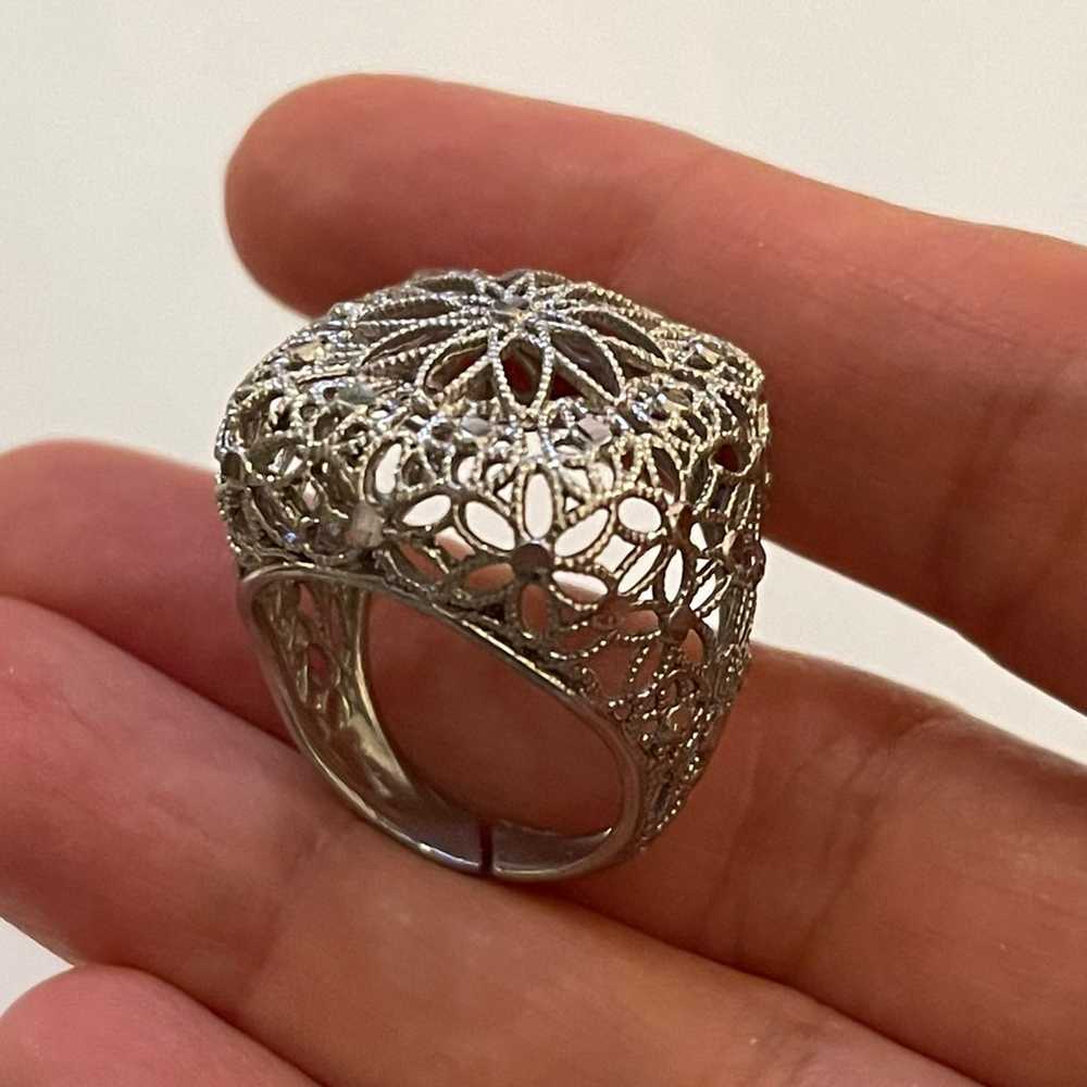 Italian designer 925 silver mesh ring - image 4