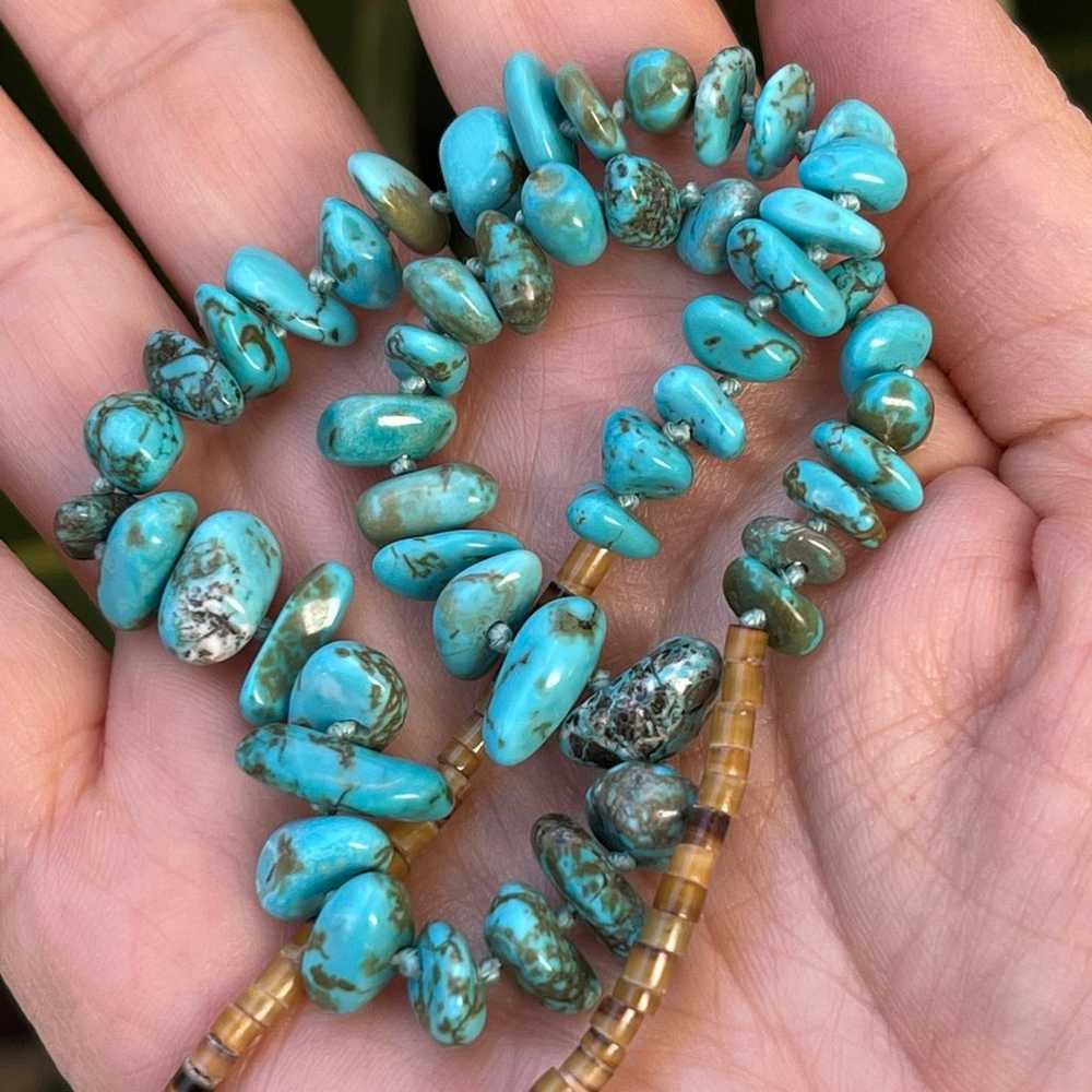 Arizona turquoise pin shell bead necklace - image 10