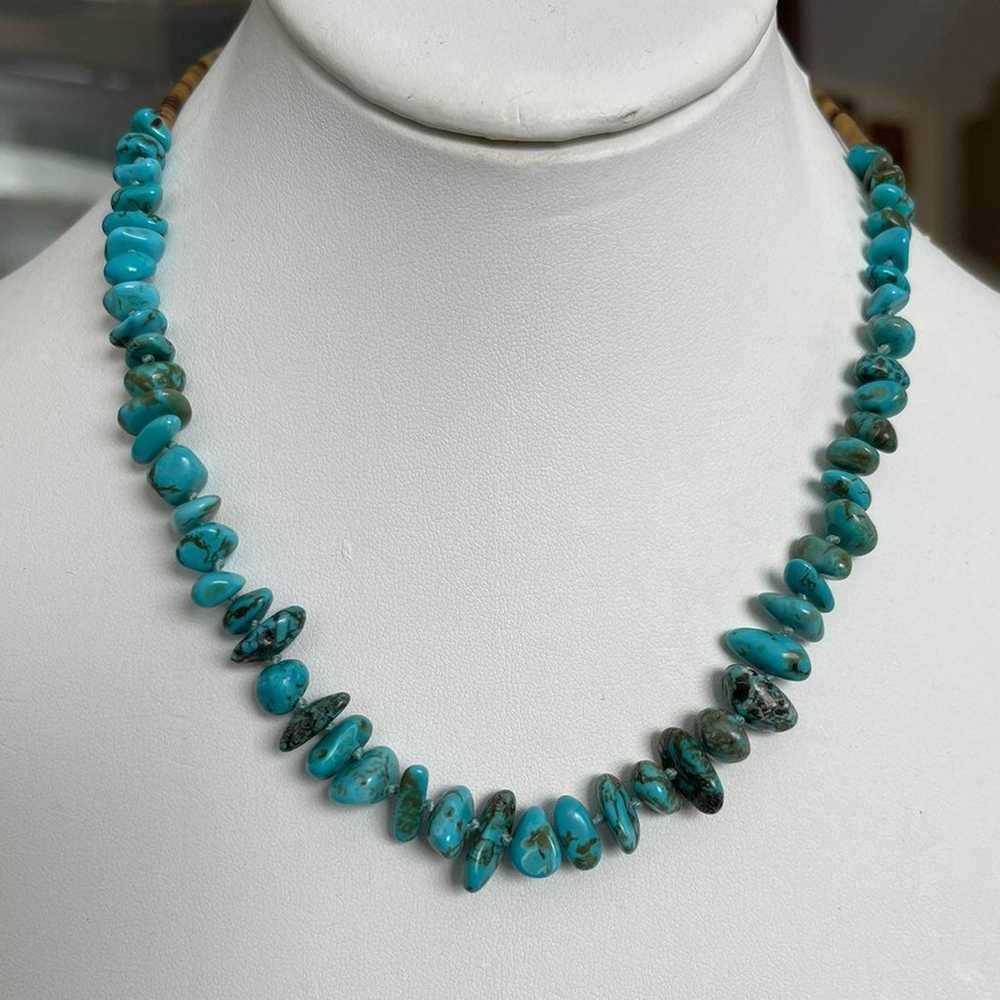 Arizona turquoise pin shell bead necklace - image 6