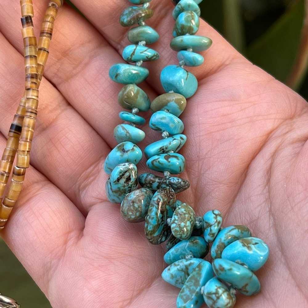 Arizona turquoise pin shell bead necklace - image 7